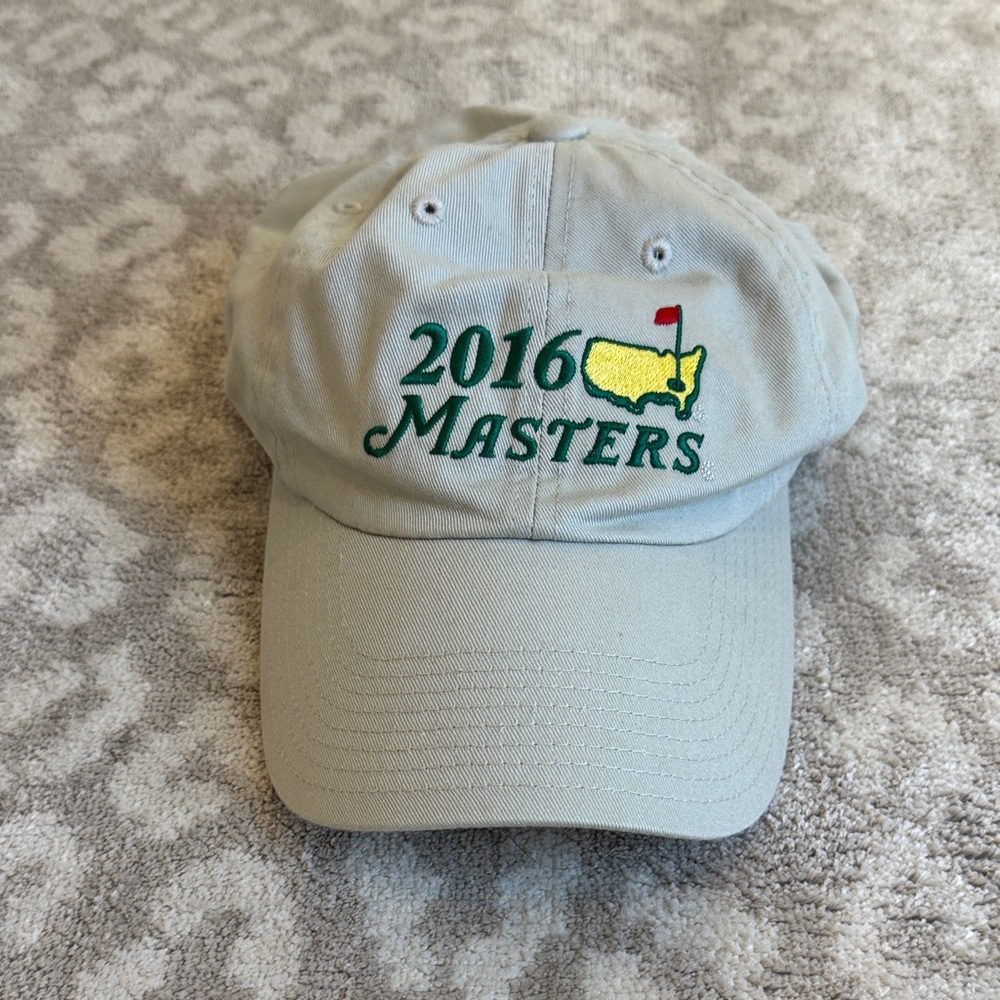 Masters Beige Cap with Green Embroidery